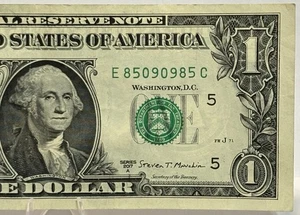 $1 Dollar Note Fancy Serial Number, Two Digit Radar, Interesting, 8509 0985! 🔥 - Picture 1 of 3