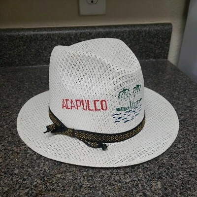 Vintage Moreno Calidad White Cowboy USA Size 7 1/8 Made In Mexico Acapulco - Image 1 of 4