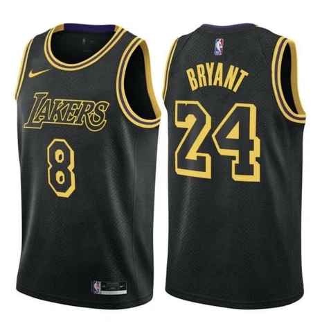Kobe Bryant City Edition 8/24 Swingman Jersey Men Black Mamba LA Lakers Nike M Cover
