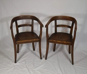 Armlehnstuhl Set 2 Holz Jugendstil Bauhaus Gropius Art Deco Deutsches Fabrikat - Bild 1 von 12