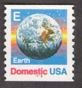 US. 2279. (25c) "E" & Earth Coil Single. Pl#1222. MNH. 1988 - Picture 1 of 2