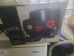 Gibson Elite Evening Blossom 16 Piece Square Dinnerware Set, Black - Picture 1 of 3