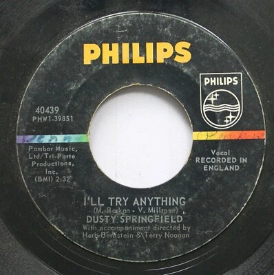 Soul 45 Dusty Springfield - I'Ll Try Anything / The Corrupt Ones On Philips - Image 1 of 2