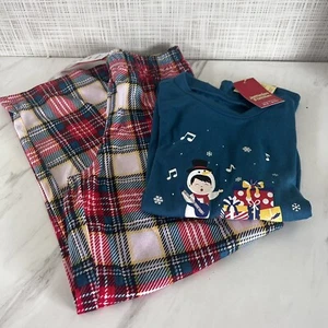 Christmas Pajamas Boys 8 Medium Holiday Jammies For Your Families Plaid New! BxI - Picture 1 of 8