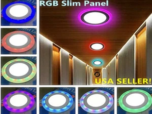 Dual Color White RGB LED Ceiling Light Fans Recessed Panel Downlight  USA SELLER - Picture 1 of 3