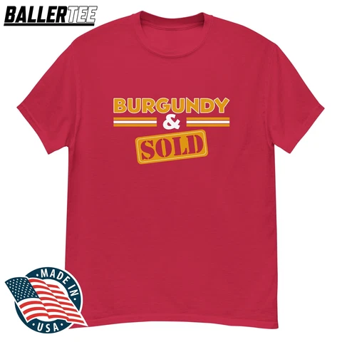 Washington Commanders Football T-Shirt Burgundy and Sold Shirt Cover