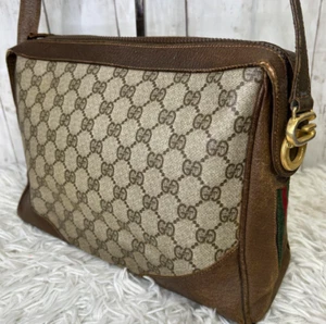 VINTAGE GUCCI Sherry Line G Logo Shoulder Bag GG Supreme Leath Limited Edition - Picture 1 of 20
