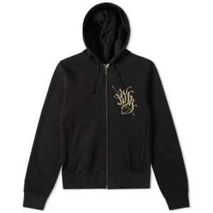 New Authentic DRIES VAN NOTEN Black Embroidered Cotton HOODIE Sweater S/Small - Picture 1 of 8