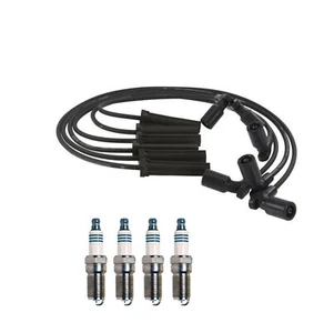 Denso Wire Set 7mm & 4 Iridium TT Spark Plugs 0.040 Kit For Ford Fiesta 1.6 L4 - Picture 1 of 1