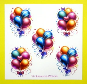 Konfetti Party Luftballons Stickerbogen - Bild 1 von 3