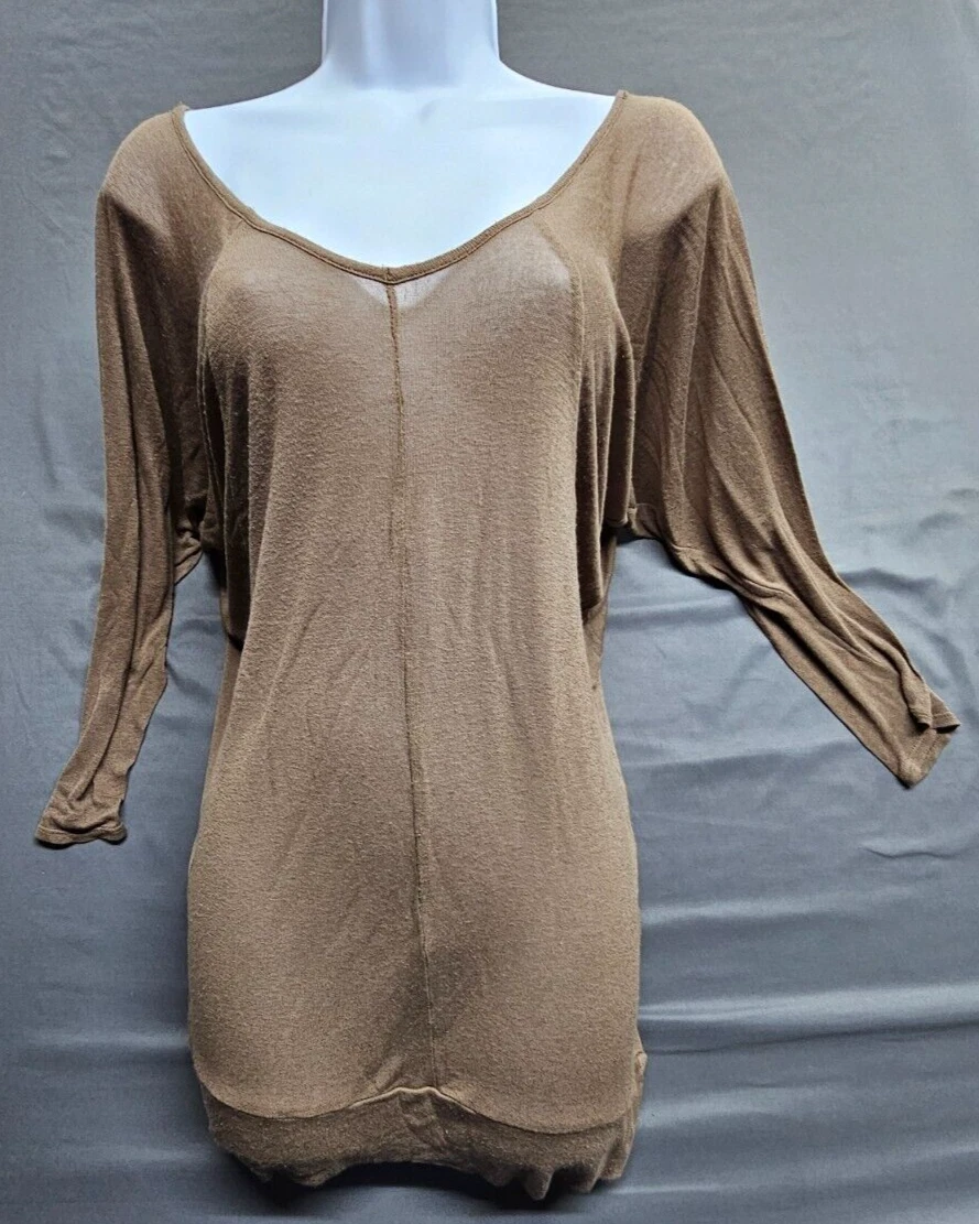 WT826 Women's Batwing Long Sleeve Top – Dolman Sleeve, Lightweight Stretch, Navy, Size XL