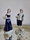 Vintage ROYAL DUX  Porcelain Very Rare Beautiful Matching Set Of Figurines