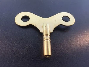 Solid Brass Wide Wing Clock Key.  # 6 or 3.6 mm. or .142 inches - Picture 1 of 3