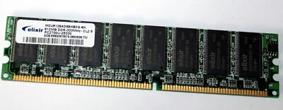 512 MB DDR-RAM 184-pin PC-2700U non-ECC  CL2.5  'Elixir M2U51264DS8HB3G-6K' - Image 1 of 2