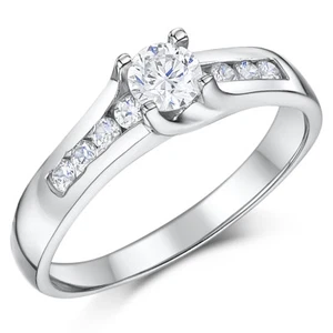 Cobalt Engagement Ring Solitaire Multi stone 4mm Ladies Wedding Band - Picture 1 of 4