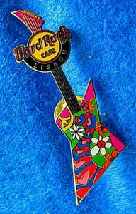 GUITARRA LISBON PORTUGAL PEACE SERIE GLOBAL EXPLORER 2007 Hard Rock Café PIN LE - Imagen 1 de 1