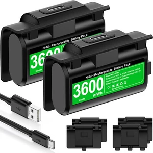 2*Xbox Rechargeable Battery Pack+Charging+Covers for Xbox One Xbox Series X|S - Picture 1 of 11