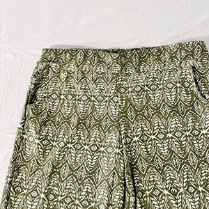 New Directions Pants Women M Green Patterned - Picture 1 of 8