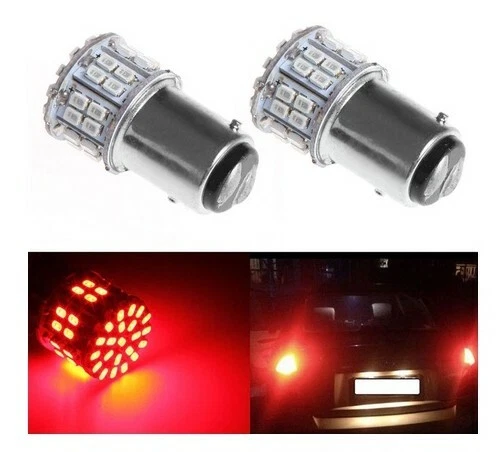 Ampoules LED BAY15D P21/5W 50 leds SMD Rouge 1157 pour Freins arriere 12V - Photo 1/1