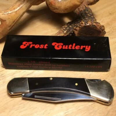 Cuchillo de bolsillo Frost Steel Warrior Cougar Buffalo Horn 3 7/8" Lockback F14260CBH Foto 1 de 4