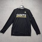New Orleans Saints Shirt Mens XL Black Nike Tee NFL Pullover DriFit Long Sleeve