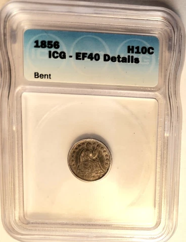 RARE 1856 SEATED LIBERTY HALF DIME 5C   EF40 DET.  GREAT EYE APPEAL AND DETAILS Cover