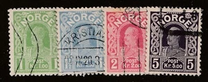 1911-18 Norway Sc# 70-73, King Haakon. Used set Cv$9.25 - Picture 1 of 1