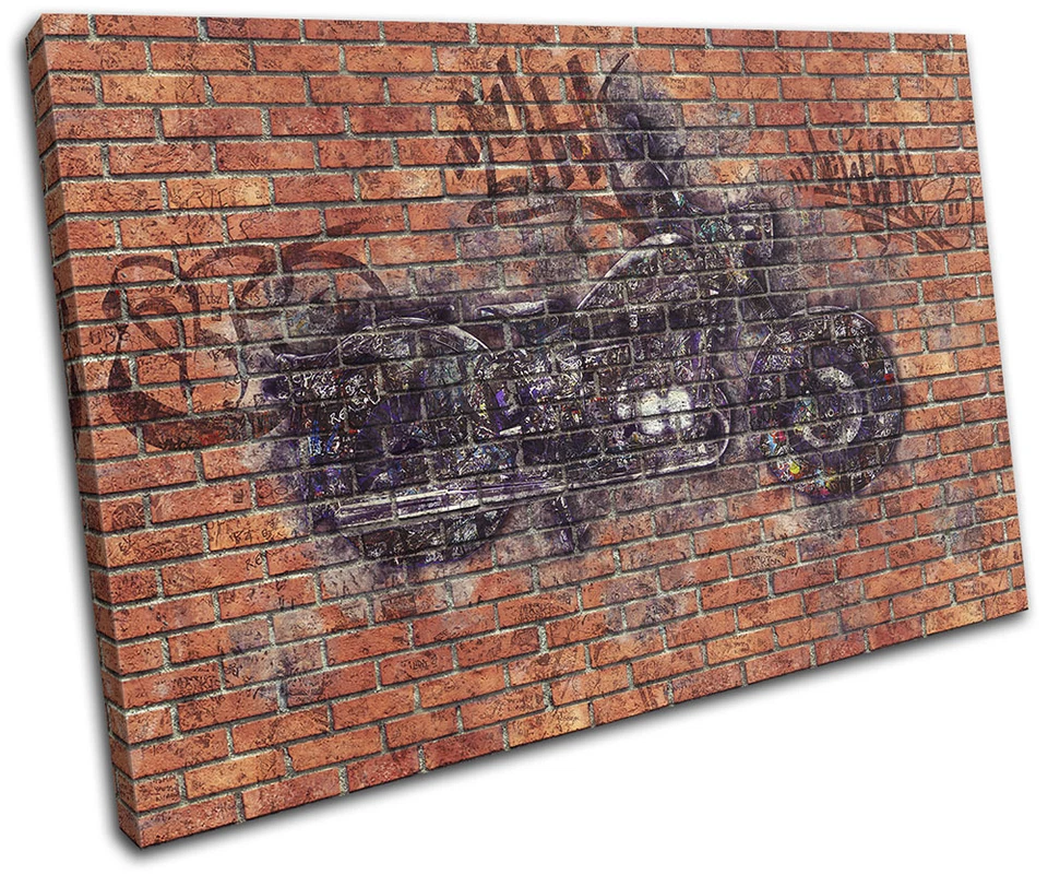 Граффити Городские Мотоциклетные Автомобили ОДИН ХОЛСТ НАСТЕННОЕ ИСКУССТВО Картинная Печать - Изображение 1 из 1