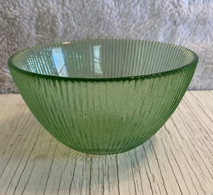 Green Ribbed Serving Bowl Candy Dish 6x3x3 3/4” - Picture 1 of 6