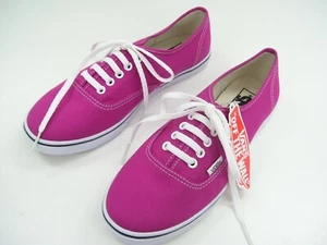 VANS LO PRO CANVAS SHOES MENS WOMENS LADIES FUSHSIA RED WHITE AUTHENTIC - Picture 1 of 9