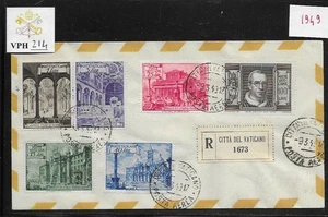 VPH_214. VATICAN. Richly franked cover w. 1949 BASILICAS stamps. - Picture 1 of 1