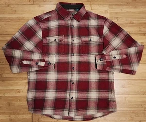 Orvis Hemdjacke Herren Medium rot Flanell kariert Shacket schwer Angeln Holzfäller - Bild 1 von 9