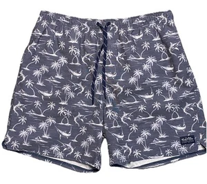 Salt Life Herren SLX Performance Badehose Mesh gefüttert blau Palmen Gr. XL - Bild 1 von 10