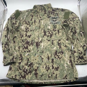 US Navy Working Uniform Type III Shirt Medium Long Seals Camo NWU Blouse LNC - Picture 1 of 9