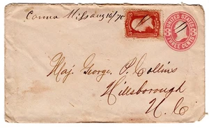 MS Manuscript CCL 1870 Grill on Postal Entire to Hillsborough NC - Picture 1 of 3