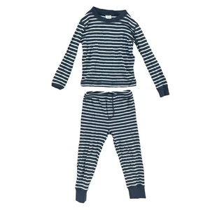 Vtg Mini Boden Pajama Set Boys Blue White Striped 2 Piece Long Sleeve Size 5Y - Picture 1 of 8
