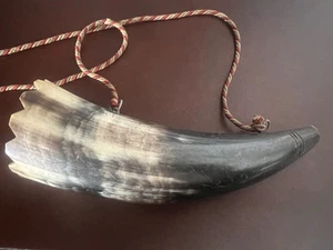 🔴 Corno georgiano strumento a fiato funziona  tipo vichingo suona vintage - Picture 1 of 8