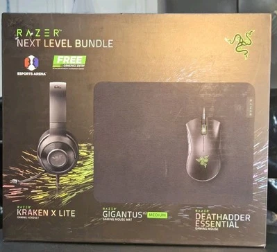 NEW Razer Next Level Bundle Kraken X Lite Wired Headset DeathAdder SEALED - Image 1 of 4