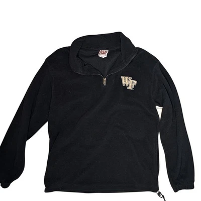 Red Oak Wake Forest Black Fleece 1/4 Zip Pullover Sweatshirt Men's Medium - Image 1 of 4