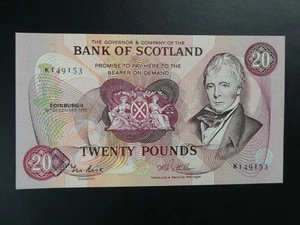 SUPERB 1987 BANK OF SCOTLAND £20 BANKNOTE FRESH ORIGINAL UNC~LARGER SIZE - Picture 1 of 2