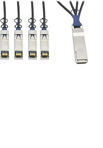 Tripp Lite N281-01M-BK 40GbE QSFP+ to 10GbE SFP+ Passive Copper Breakout Cable - Picture 1 of 3
