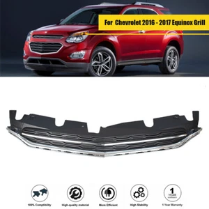 Black Chrome Front Upper Hood Grille For Chevrolet Equinox 2016-2017 Grill - Picture 1 of 10