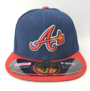 Atlanta Braves New Era 59Fifty Mens Navy Blue Baseball Cap Hat  - Picture 1 of 6