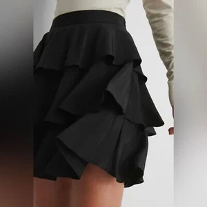 RRP US$255 DKNY women black layered tiered skirt NWT - Picture 1 of 5
