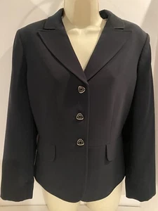 Blazer para mujer Arthur S Levine/Tahari, forrado azul marino oscuro, talla 10 - Imagen 1 de 7
