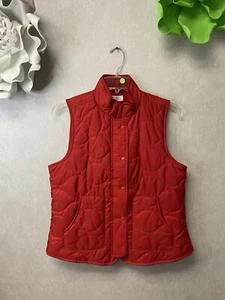 Croft & Barrow Red Vest Women Mock Neck Sleeveless Full Zip Quilted Sz Med - Picture 1 of 7