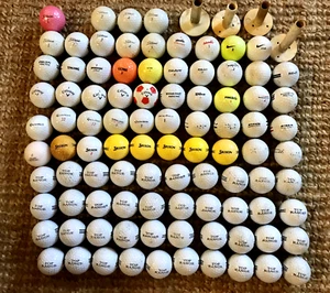 Mixed Lot of Used Golf Balls 94 Practice Assorted Brands Titalist Etc. - Picture 1 of 11