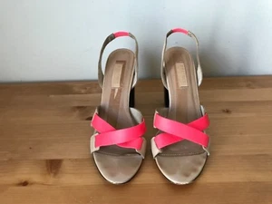 350 $ L'AGENCE Damenschuhe Größe 8,5 hergestellt in Los Angeles hautfarben/rosa Ledersandalen  - Bild 1 von 8