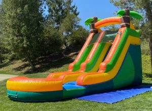 Tropical Inflatable Water Slide 15 Foot + Commercial 1.5HP Blower - Picture 1 of 23