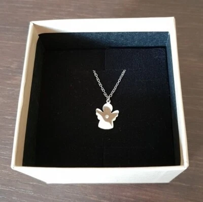 Collana STROILI con Angelo colore Argento e Punto Luce mai usato IDEA REGALO !!! - Immagine 1 di 4